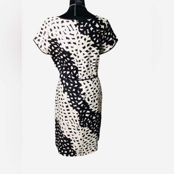 Talbots Black and White Geometric Midi Dress - Picture 3 of 3